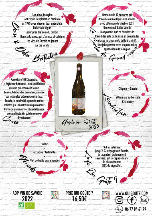 Argile sur Schiste - Denis et Didier Berthollier