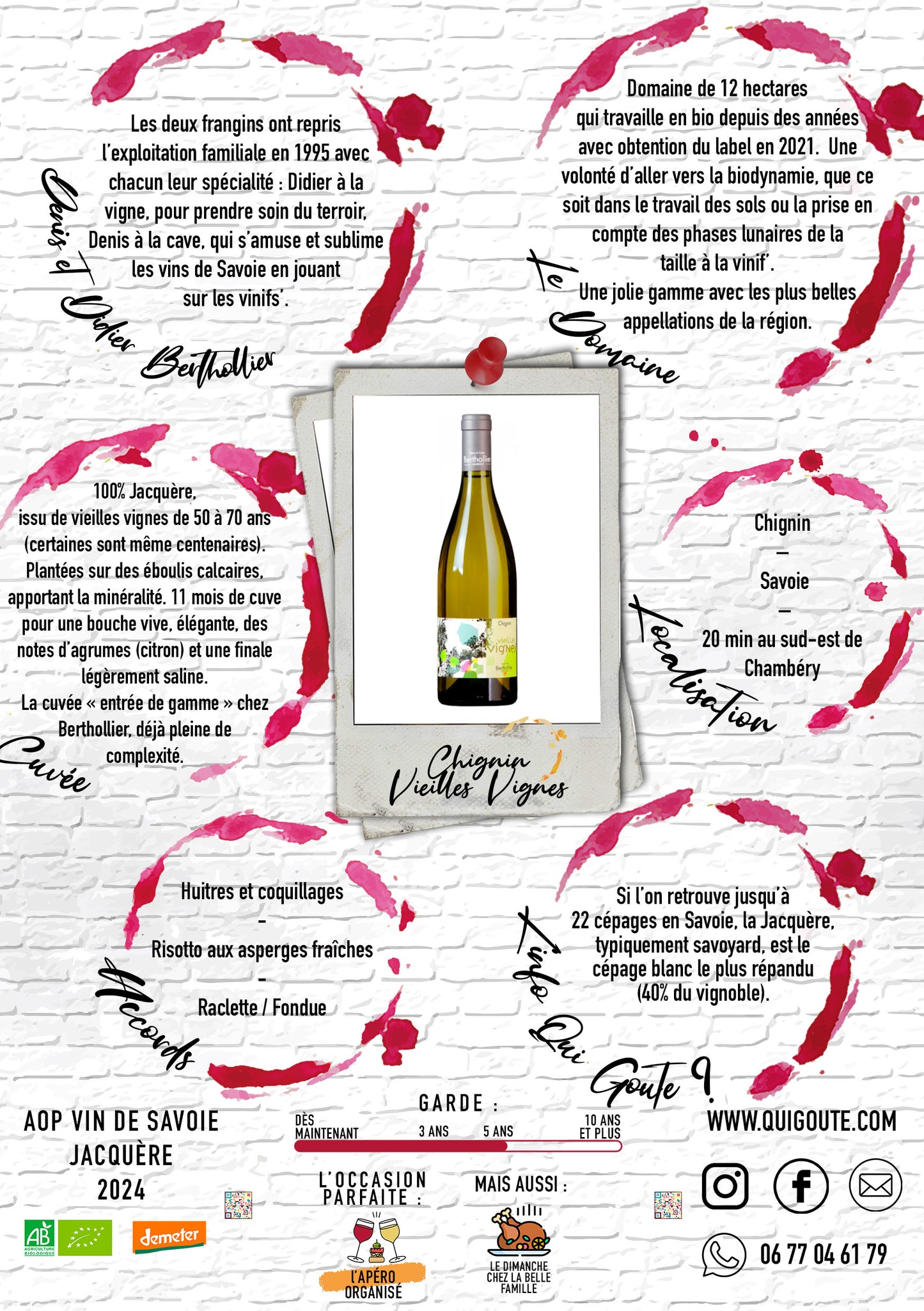 Chignin "Vieilles vignes" 2024 - Denis et Didier Berthollier