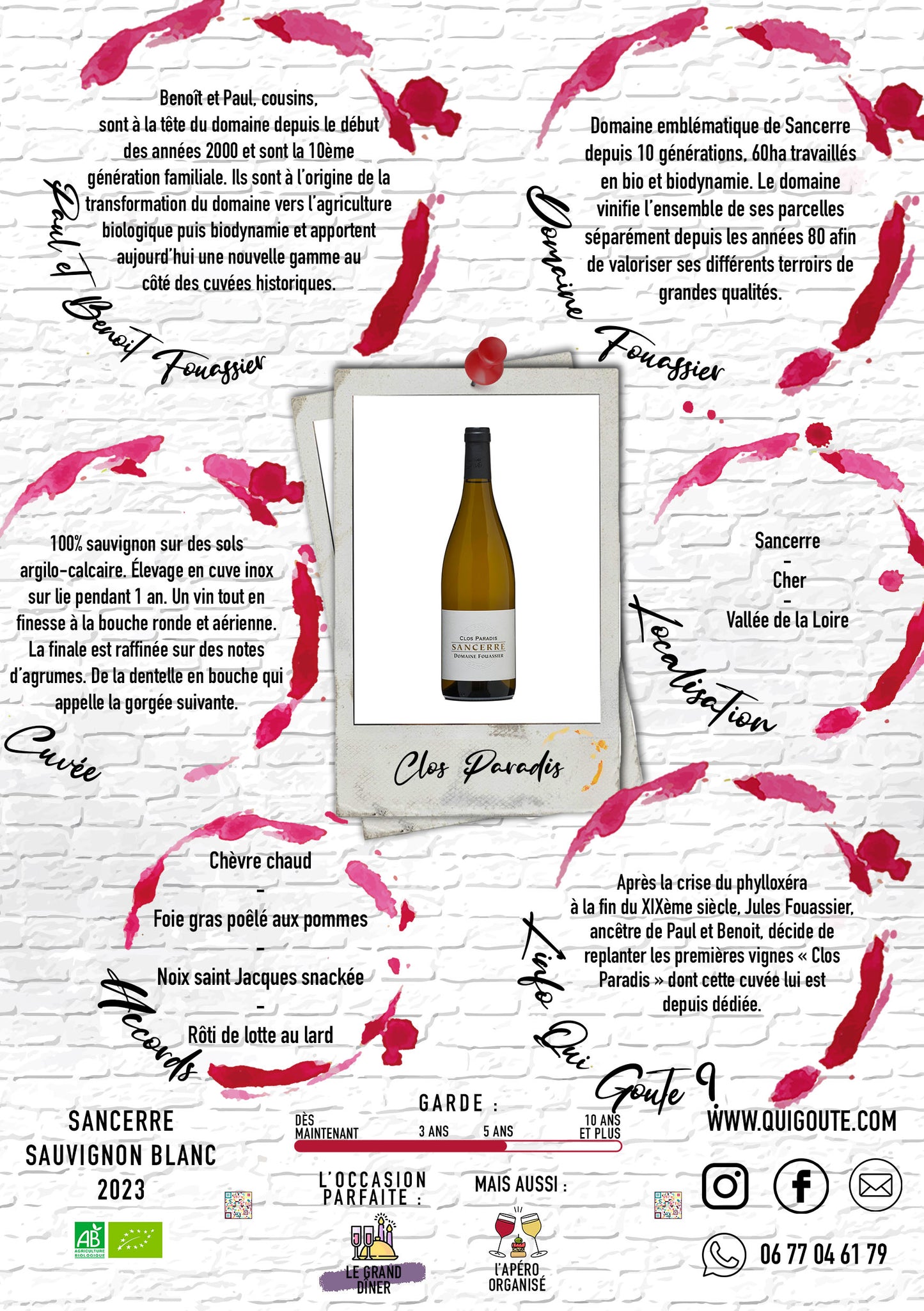 Sancerre "Clos Paradis" 2023 - Domaine Fouassier