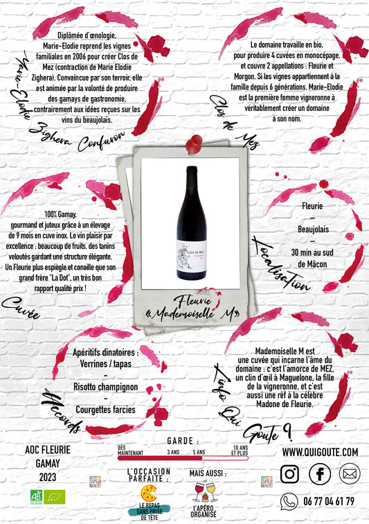 Fleurie "Mademoiselle M" 2023 - Clos de MEZ