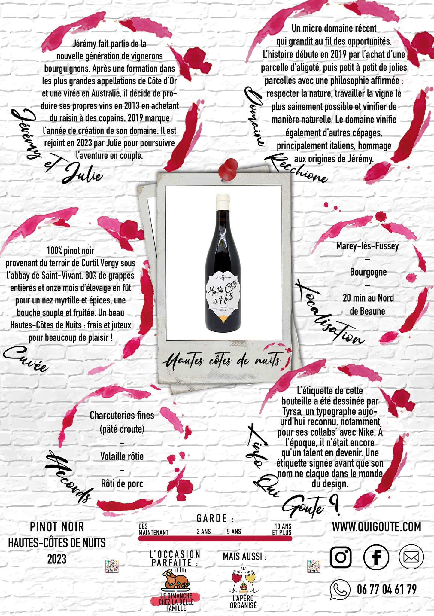Hautes Côtes de Nuits 2023 - Julie et Jérémy Recchione