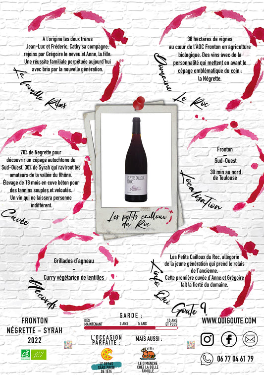 "Les Petits Cailloux du Roc" 2022 - Domaine Le Roc