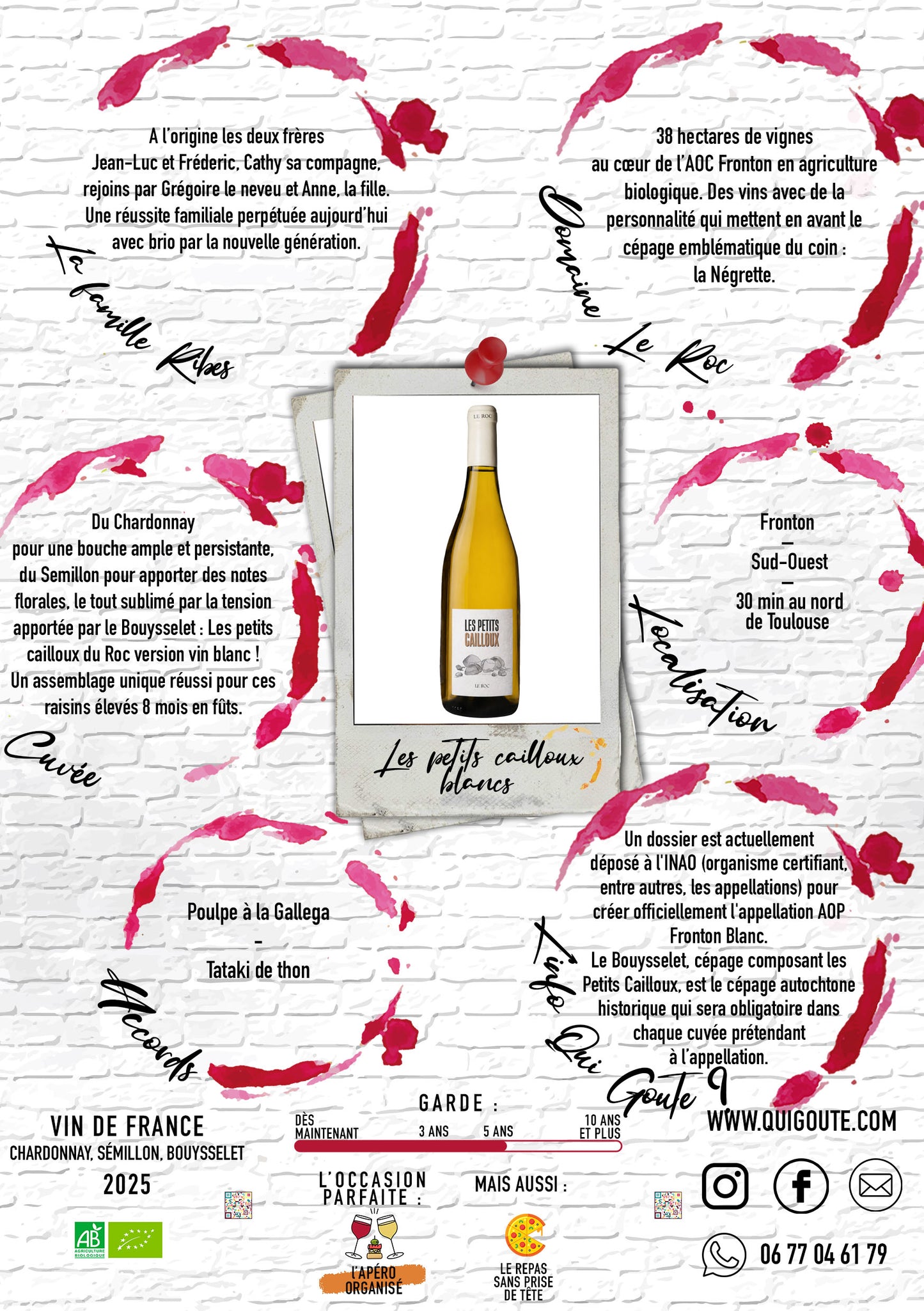 "Les petits cailloux du Roc" Blanc 2025 - Domaine le Roc