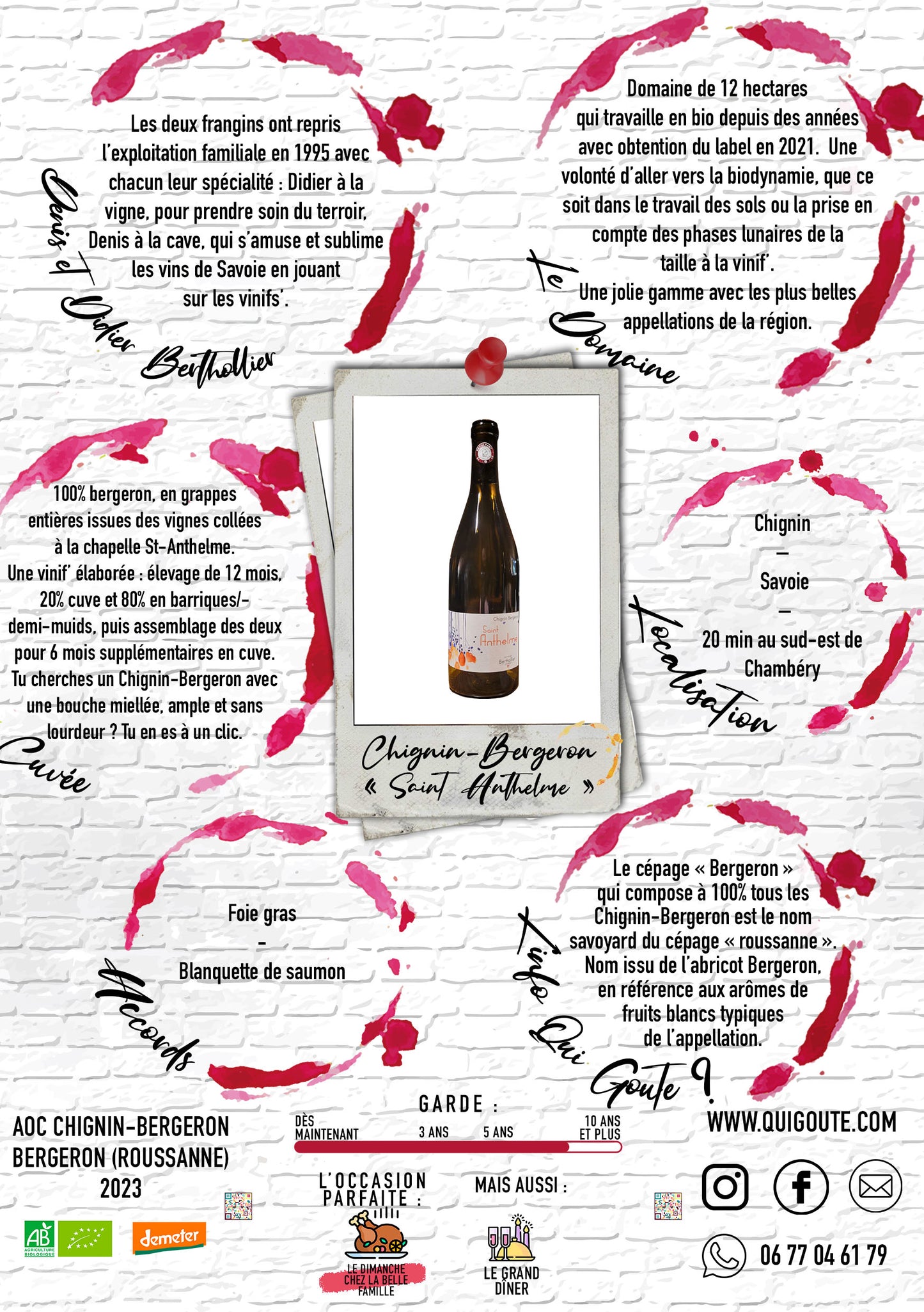 Chignin-Bergeron "St-Anthelme" 2023 - Denis et Didier Berthollier