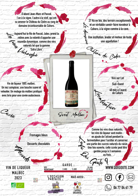 "Sweet Malbec" 2023 - Château du Cèdre