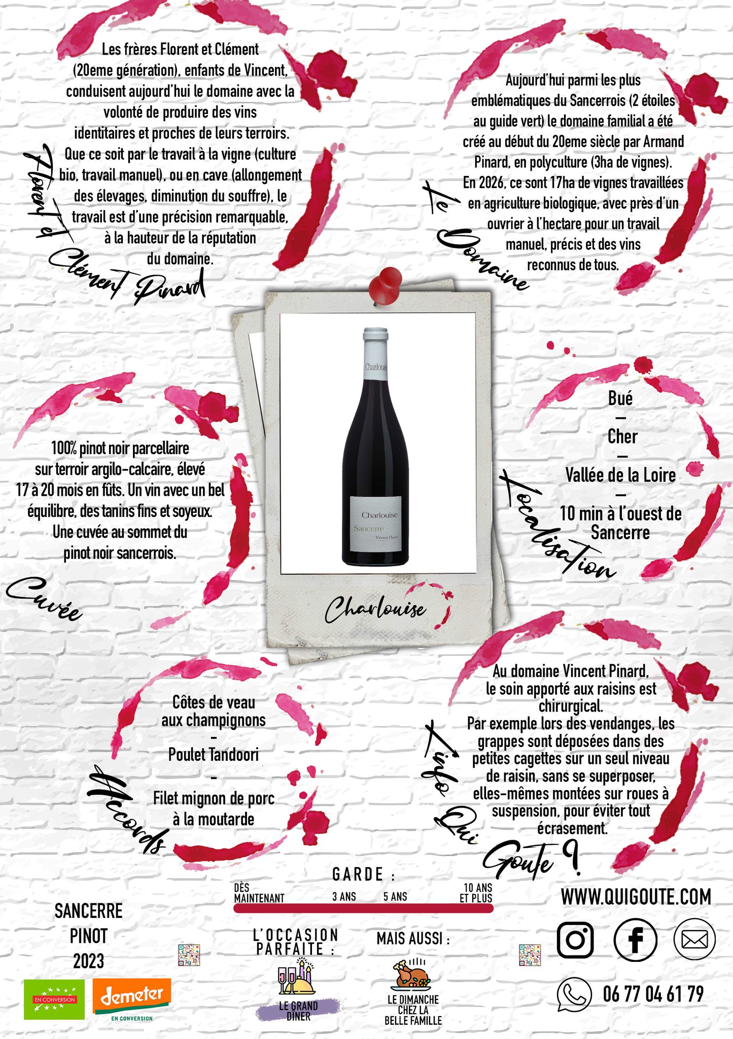 Sancerre Rouge "Charlouise" 2023 - Domaine Vincent Pinard