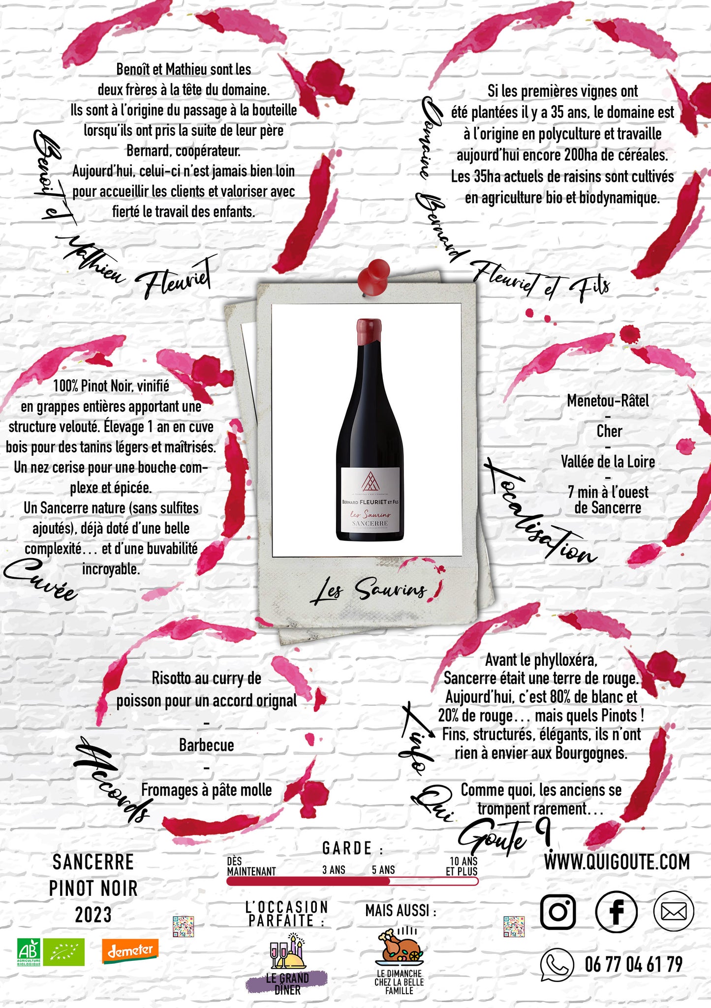 Sancerre "Les Saurins" 2023 - Bernard Fleuriet et Fils