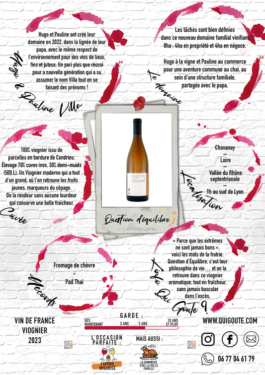 Question d'équilibre 2023 - Hugo et Pauline Villa