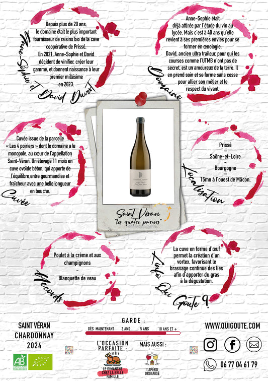 Saint Véran - Les Quatre Poiriers 2024 - Domaine Duvert