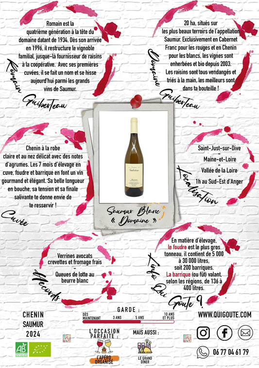 Saumur Blanc "Domaine" 2024 - Domaine Guiberteau