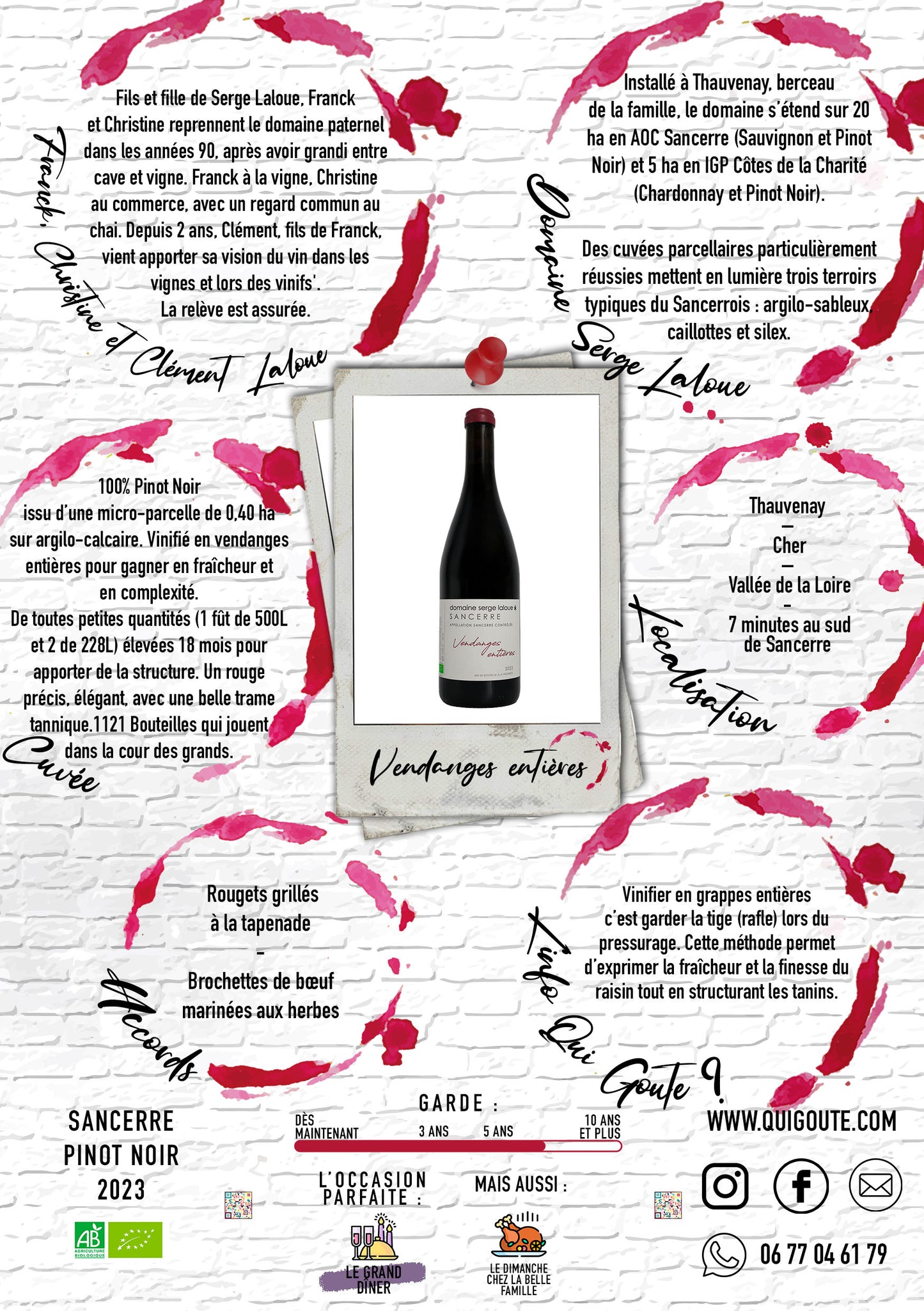 Sancerre "Vendanges entières" 2023 - Domaine Serge Laloue