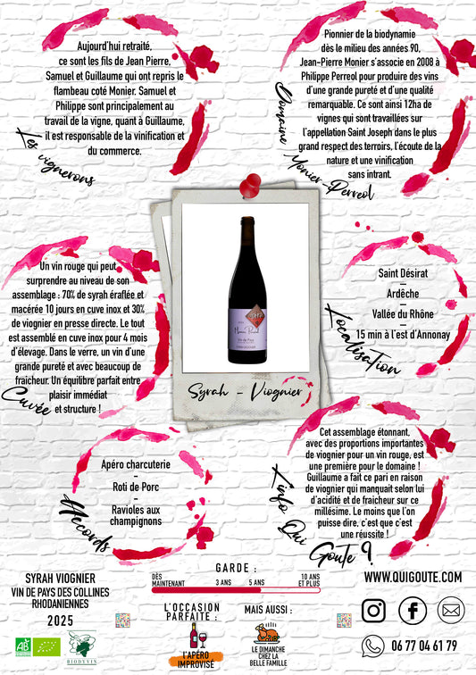 IGP "Syrah/Viognier" 2025 - Monier Perréol